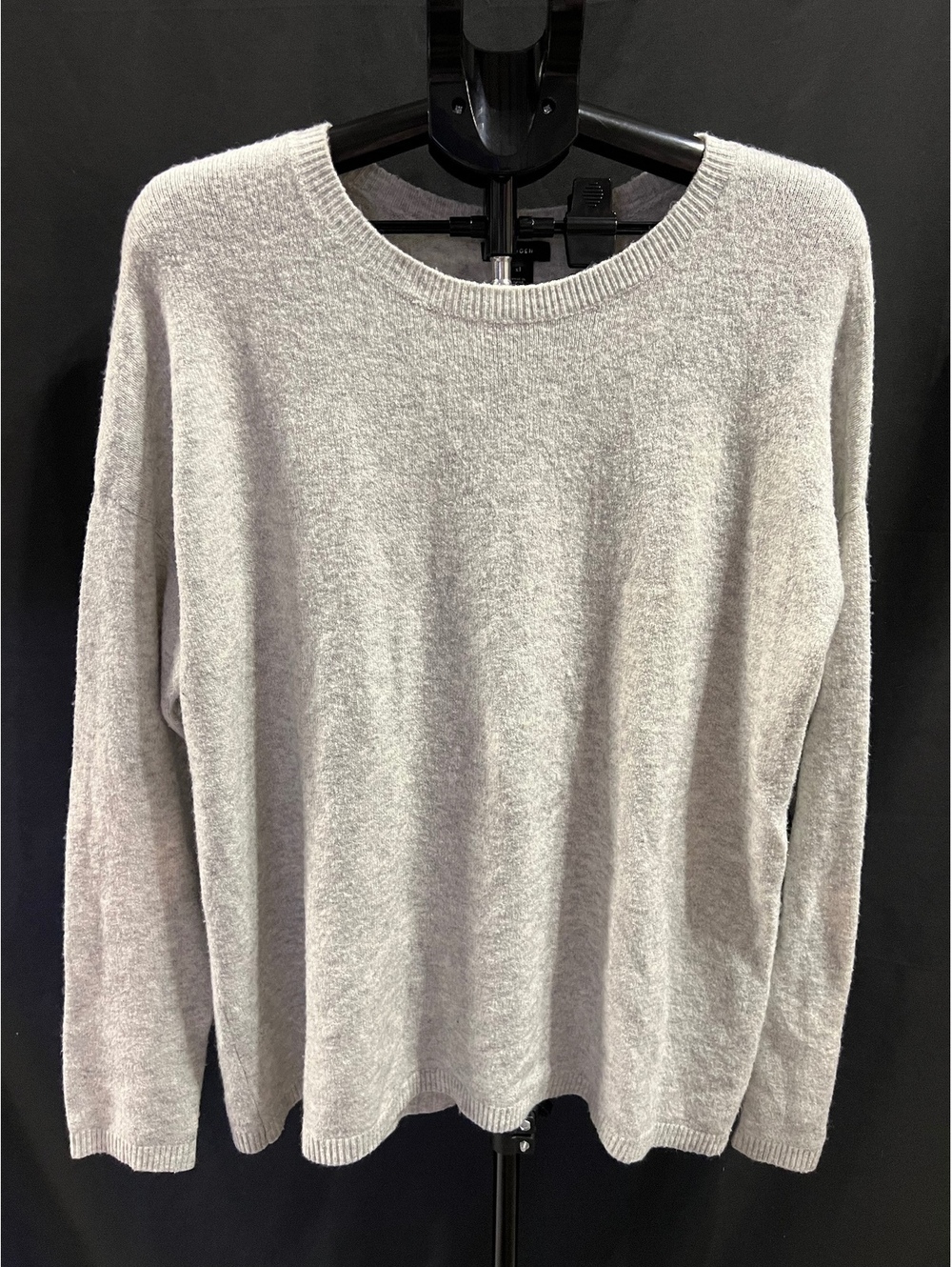 Halogen XL Women’s Gray Crewneck Pullover Sweater Wool Yak Hair Back Detail